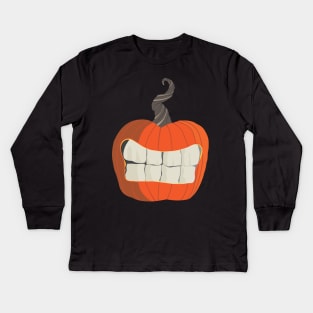 Pumpkin Grin Kids Long Sleeve T-Shirt